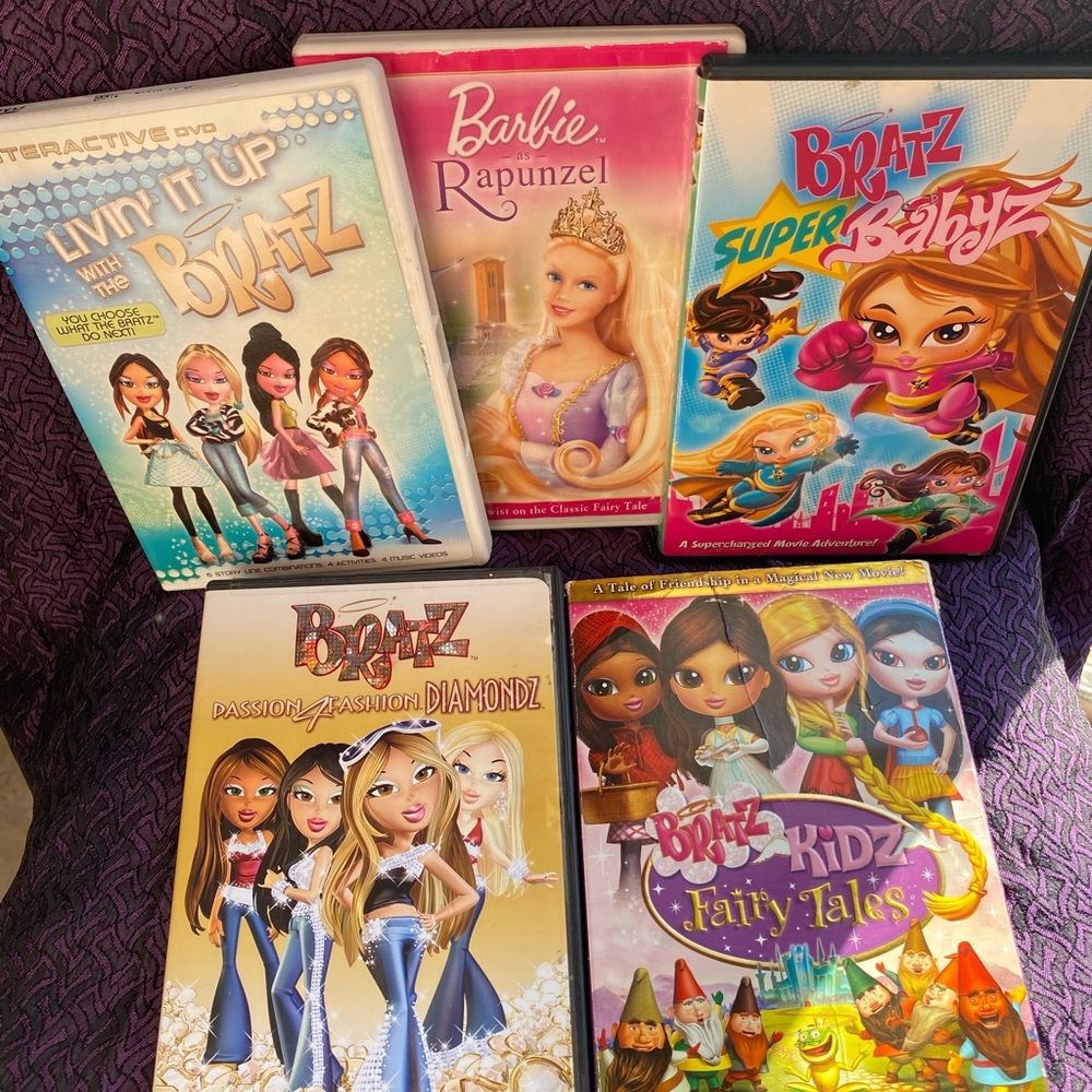 Bratz+ Barbie dvd set of 5 well loved